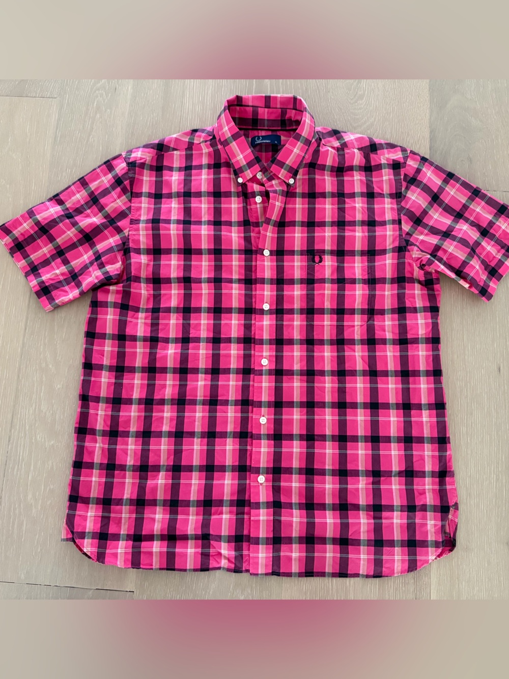 Fred Perry pink plaid shirt